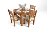 MoonWooden Sheesham Wooden Dining Table 4 Seater for Living Room Home Hall Hotel Dinner Restaurant Wooden Dining Table Dining Room Set Honey Finish